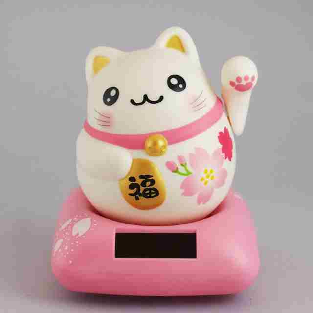 桜猫!!　招き猫 楽天市場】ソーラー赤ちゃん招き猫 桜 RC-12JS ソーラー