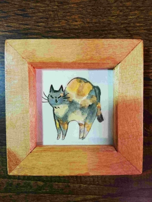 84_NEWミニ原画 ネコモチーフ 　 No.9　併