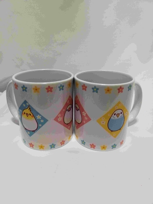 52_ マグカップ　3種のトリ(文鳥,インコ)