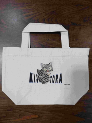 #75-197_ミニトート　キジトラ　ネコ　併