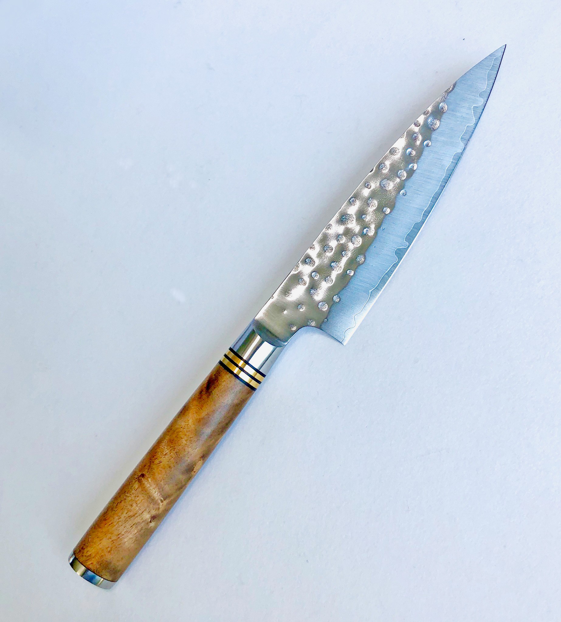 源明利 粉末ﾊｲｽ鋼R2 凛空（りくう） ペティ 135mm 花梨こぶ柄ﾋﾙﾄ付 