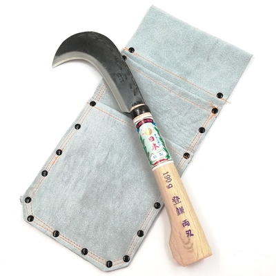 玉日本 登鎌 両刃 190g  225mm樫本掛柄 ＆ ナタ・鎌万能ケース付きセット