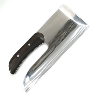 越前数馬　ステン蕎麦包丁　青二鋼　明鏡止水　300mm　黒檀曲柄　木鞘付