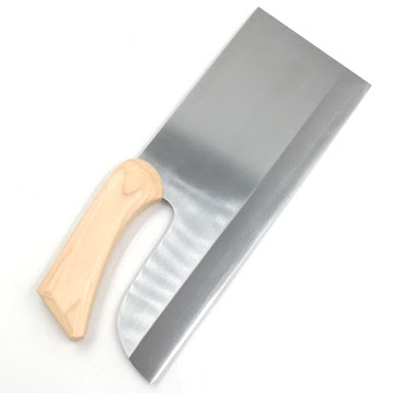 越前数馬　本職用 鍛造そば切　３３０mm　磨　白二鋼　檜割柄付