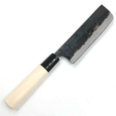 越前数馬　小菜切　黒打　135mm　白二鋼　水牛桂朴鎬柄