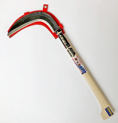 九頭龍川 無双鎌 刈払型 240mm 450樫掛柄付 合皮鞘付