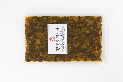 野沢菜明太子オリーブオイル和え