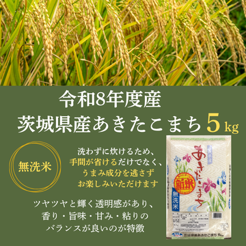 【令和8年度産】茨城県産あきたこまち5kg（無洗米）