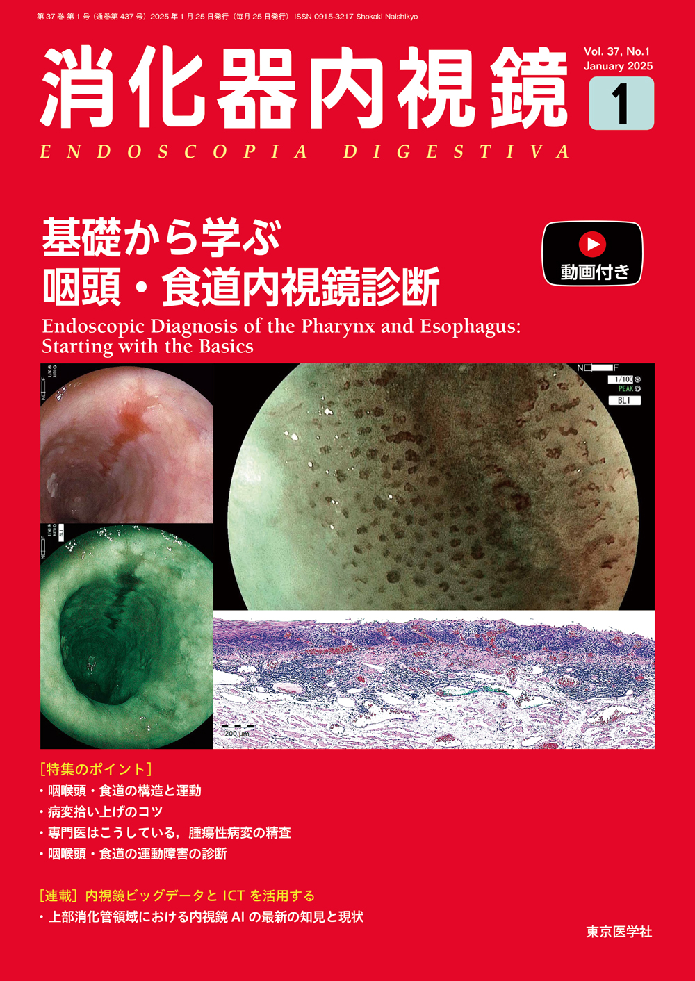消化器内視鏡 2025年1月 基礎から学ぶ 咽頭・食道内視鏡診断（Vol.37