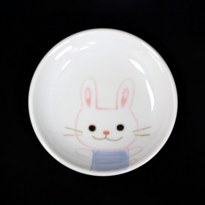 子ども4寸皿_ウサギ【内田皿山焼】 | 伝統工芸館WEBショップ