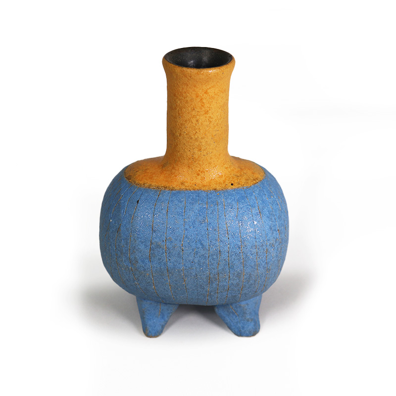 俵型花器（黄・青）【洋々窯】 | 伝統工芸館WEBショップ