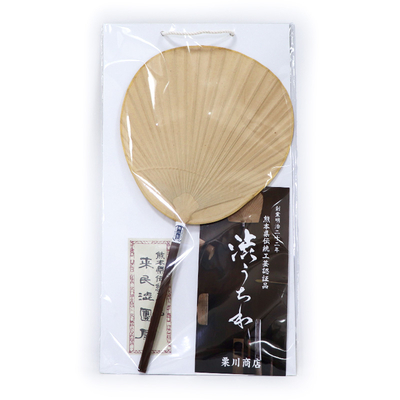 小丸渋うちわ_無地【栗川商店】