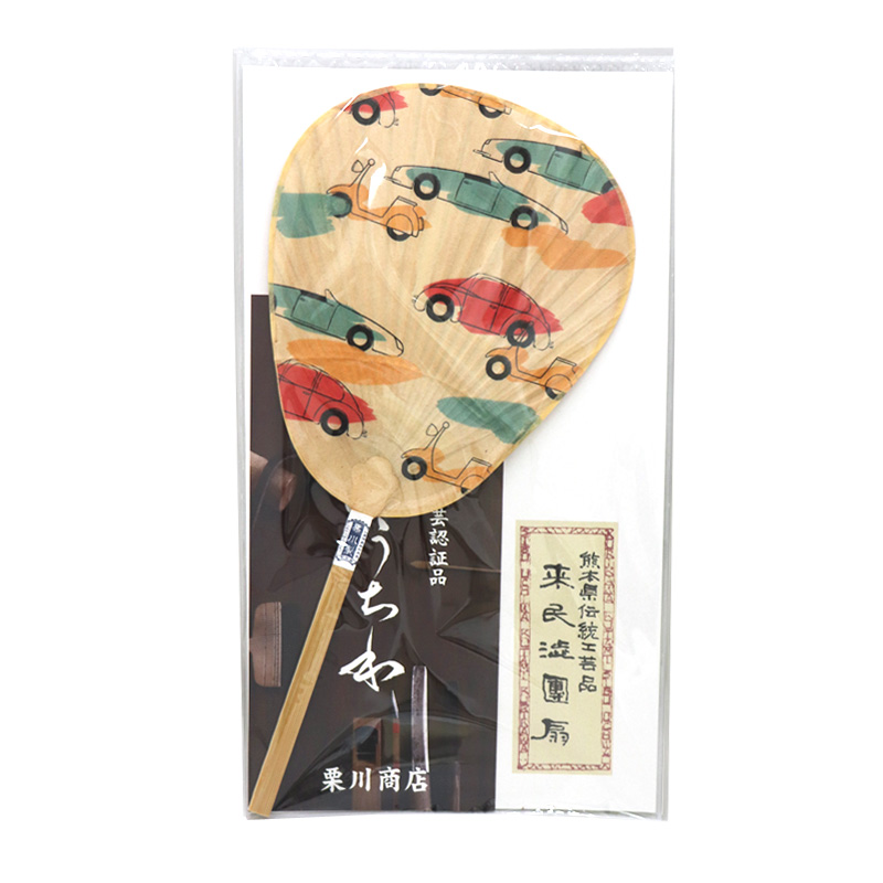 仙扇形渋うちわ_車・バイク／B【栗川商店】 | 伝統工芸館WEB