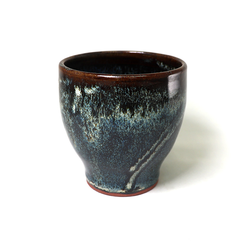 中国　海鼠釉　尊式瓶　在銘　M　R5381B フリーカップ_青海鼠釉【水の平焼】 | 伝統工芸館WEBショップ