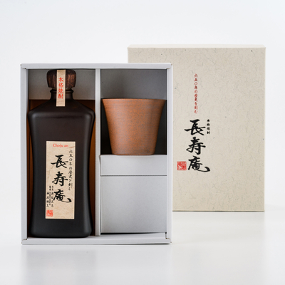 本格焼酎長寿庵720ml・器1個セット | 長寿庵オンラインショップ