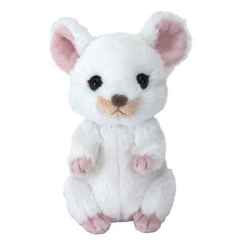 フラッフィーズ ハツカネズミ Wh Pk 白 ピンク ねずみのぬいぐるみ ネズミのぬいぐるみ 干支 ねずみ年 子年 プレゼント 動物 可愛い おとなの ぬいぐるみ 自分用 ｖ系レザーカンパニー