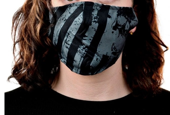 ｖ系マスク ポイズンインダストリーズ ストライプ 黒マスク ファッションマスク インポート 洗えるマスク ユニセックス ヴィジュアル系 ビジュアル系 ゴシックファッション パンクファッション ｖ系レザーカンパニー