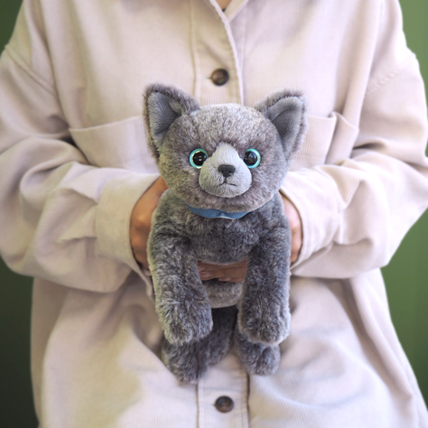 ひざねこ ぬいぐるみ (S) ロシアンブルー ねこ ネコのぬいぐるみ 自分