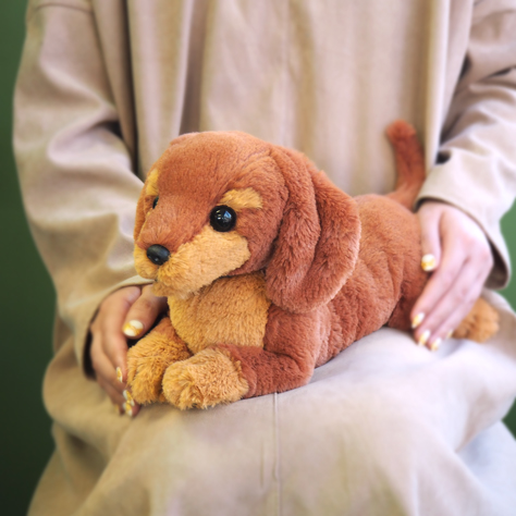 ひざわんこ S ミニチュアダックス RBR レッドブラウン ぬいぐるみ