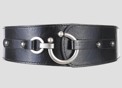 コルセットベルト　サーキュラーバーベルベルト　ゴシック　メンズコルセット　ウエストベルト　黒　ユニセックスコルセット　ヴィジュアル系　ビジュアル系　Ｖ系メンズ　パンク　ロック　フェイクレザー　