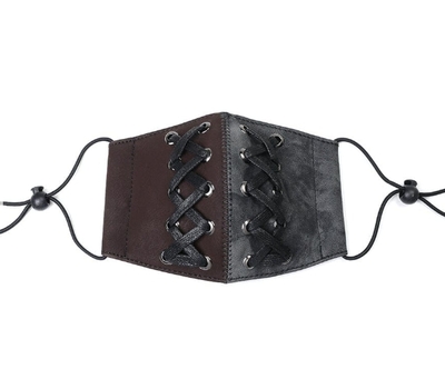 レザーマスク　編上げ　ボンテージマスク　Ｖ系マスク　Ｖ系バンド　かっこいいマスク　カラーマスク　ユニセックス　ヴィジュアル系　ビジュアル系　モード系　ゴシック　パンクファッション