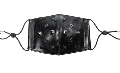 レザーマスク　黒マスク　鋲　スパイク　ボンテージマスク　Ｖ系マスク　Ｖ系バンド　かっこいいマスク　カラーマスク　ユニセックス　ヴィジュアル系　ビジュアル系　モード系　ゴシック　パンクファッション