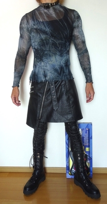 メッシュ　カットソー　タイダイ　絞り染め　メンズ　ユニセックス　ヴィジュアル系　ビジュアル系　Ｖ系　モード系　ゴシック　パンク　ロック　インポート　タイト　エモ系