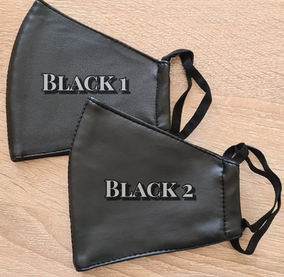 フェイクレザーマスク　二層　高級　Ｖ系　黒　合皮　光沢　艶消し　ファッションマスク　洗えるマスク　ユニセックス　ヴィジュアル系　ビジュアル系　モード系　ゴシック　パンク　ロック