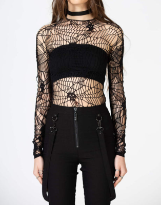 ネットカットソー　網カットソー　メンズ　ユニセックス　スカル　ヴィジュアル系　ビジュアル系　超スリム　V系バンド　モード系　ゴシック　パンク　ロック　インポート　タイト　エモ系