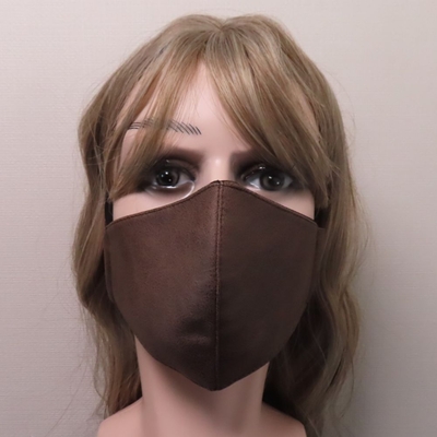 フェイクレザーマスク　Ｖ系　うす茶色　光沢　ファッションマスク　ゴスマスク　ユニセックス　ヴィジュアル系　ビジュアル系　モード系　ゴシック　パンク　ロック
