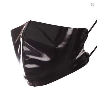 ラテックスマスク　Ｖ系マスク　ストラップ　黒ラバーマスク　光沢　薄手　レザーマスク　インポート　ゴスマスク　ユニセックス　ヴィジュアル系　ビジュアル系　サイバーマスク　パンクファッション