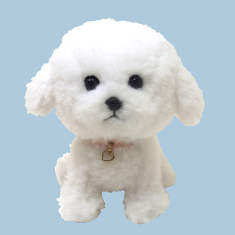 Pups パプス ぬいぐるみ S ビションフリーゼ レトロ 動物 癒し系 ふかふか 可愛い ぬいぐるみ男子 おとなのぬいぐるみ ご自宅用 ｖ系レザーカンパニー