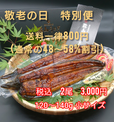 【送料一律800円】敬老の日　特別便　小サイズ2尾セット【冷凍】