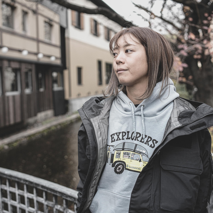 Looseman × SHIMANO Pullover Hoodie Mサイズ Looseman × SHIMANO Pullover Hoodie “Explorers” – Blue Gray