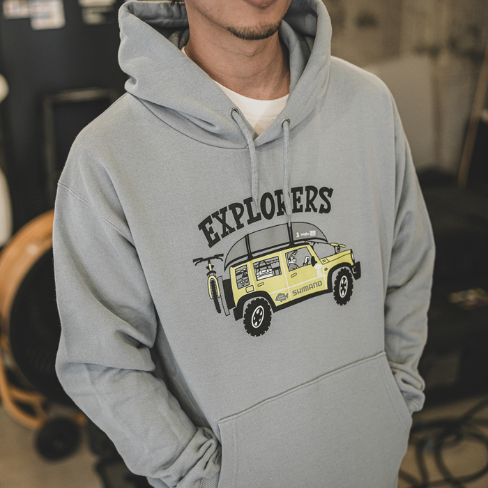 Looseman × SHIMANO Pullover Hoodie Mサイズ Looseman × SHIMANO Pullover Hoodie “Explorers” – Blue Gray