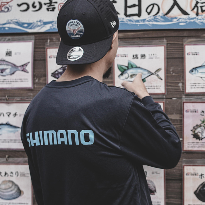 SHIMANO Big Logo Dry Long Sleeve T-shirt – Navy | シマノ