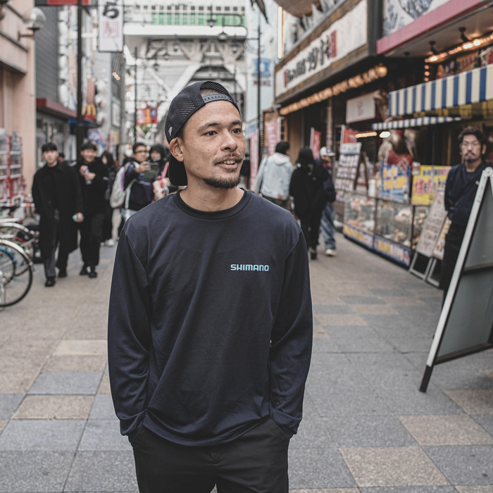 SHIMANO Big Logo Dry Long Sleeve T-shirt – Navy | シマノ