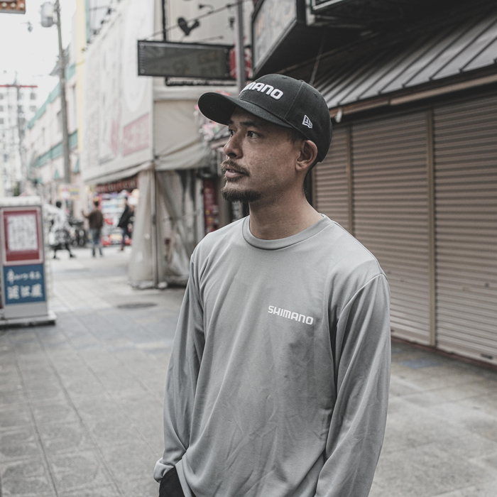 SHIMANO Big Logo Dry Tシャツグレー　Lサイズ SHIMANO Big Logo Dry Long Sleeve T-shirt – Gray | シマノ