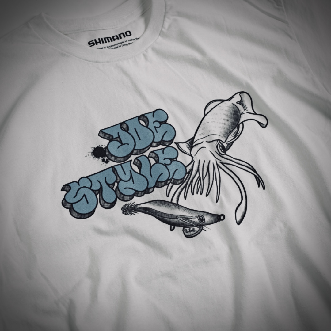 ジョースタイル シマノ エギンガー Tシャツ 白 JOESTYLE セフィア　T 名称未設定のデザイン.