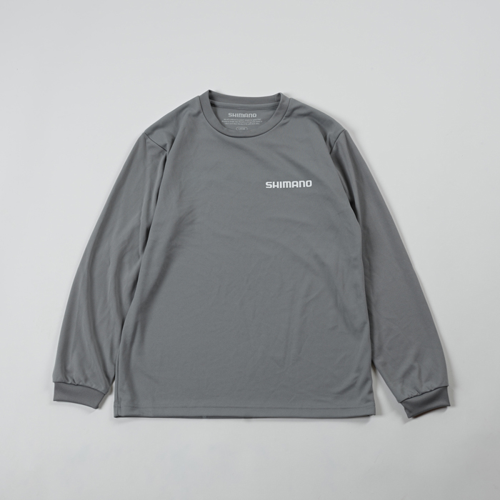 SHIMANO Big Logo Dry Tシャツグレー　Lサイズ SHIMANO Big Logo Dry Long Sleeve T-shirt – Gray | シマノ
