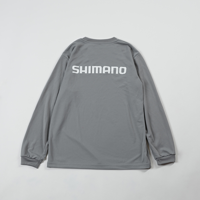 SHIMANO Big Logo Dry Tシャツグレー　Lサイズ SHIMANO Big Logo Dry Long Sleeve T-shirt – Gray | シマノ
