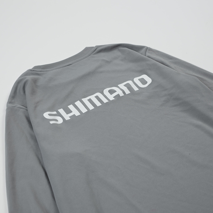 SHIMANO Big Logo Dry Tシャツグレー　Lサイズ SHIMANO Big Logo Dry Long Sleeve T-shirt – Gray | シマノ
