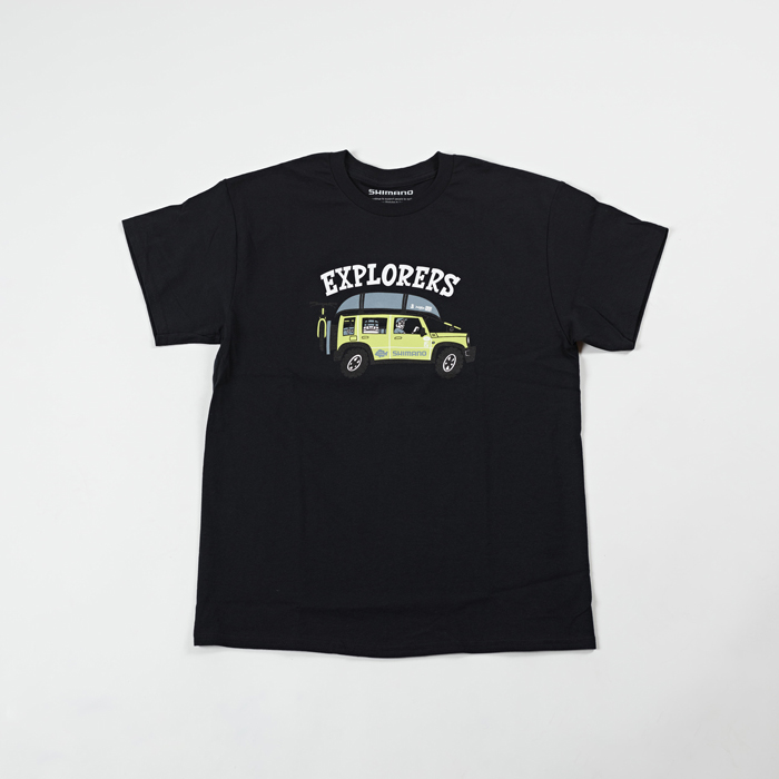 Graphic Cotton T-shirts Short Sleeve “Explorers” – Black