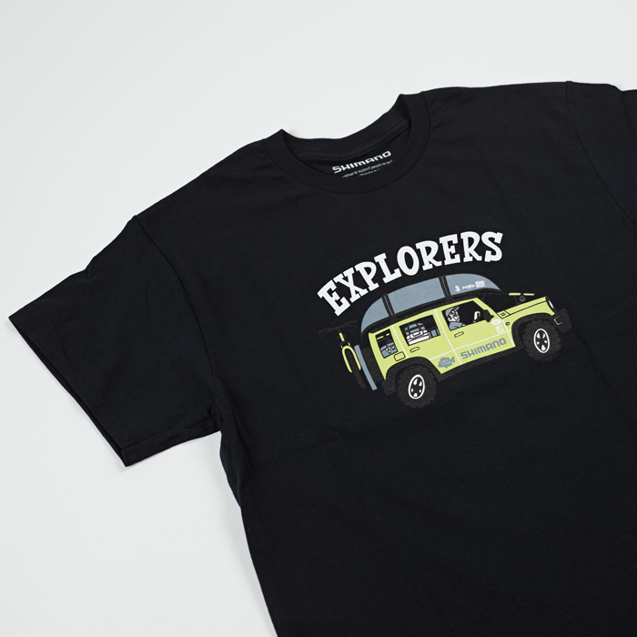tシャツ Graphic Cotton T-shirts Short Sleeve “Explorers” – Black