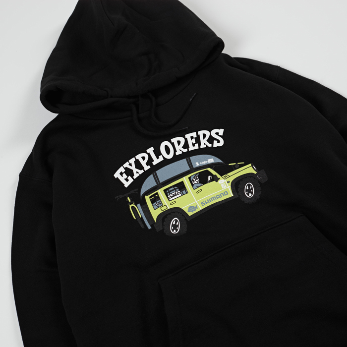 Looseman × SHIMANO Pullover Hoodie “Explorers” – Black