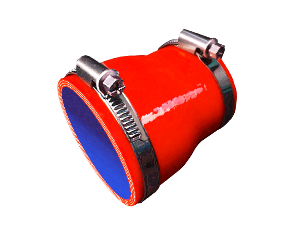 TOYOKING ホースバンド付き シリコンホース ショート 異径 内径Φ45-76mm 全長76mm レッド