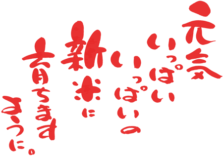 元気いっぱいいっぱいの新米に育ちますように。