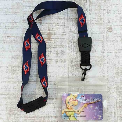 ディズニー クルーズライン 限定 ロゴ ランヤード ネックストラップ ティンカーベル カード付き 無料ギフトラッピング DCL ミッキー フロリダ キャスタウェイケイ ネックピース ネックホルダー