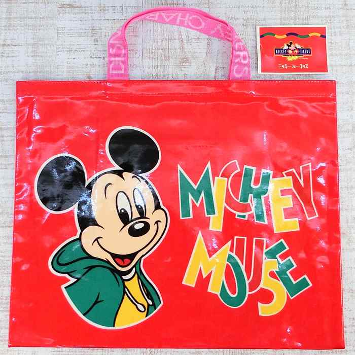 【完売レア】新品未使用　ファミリア　デニム トート レッスンバッグ　レッド 赤 完売レア】新品未使用 ファミリア デニム トート レッスンバッグ