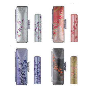 印鑑と和風ケースのセット 印鑑ケース「かもがわ」10.5-12.0mm用(赤)｜印鑑ケース.com